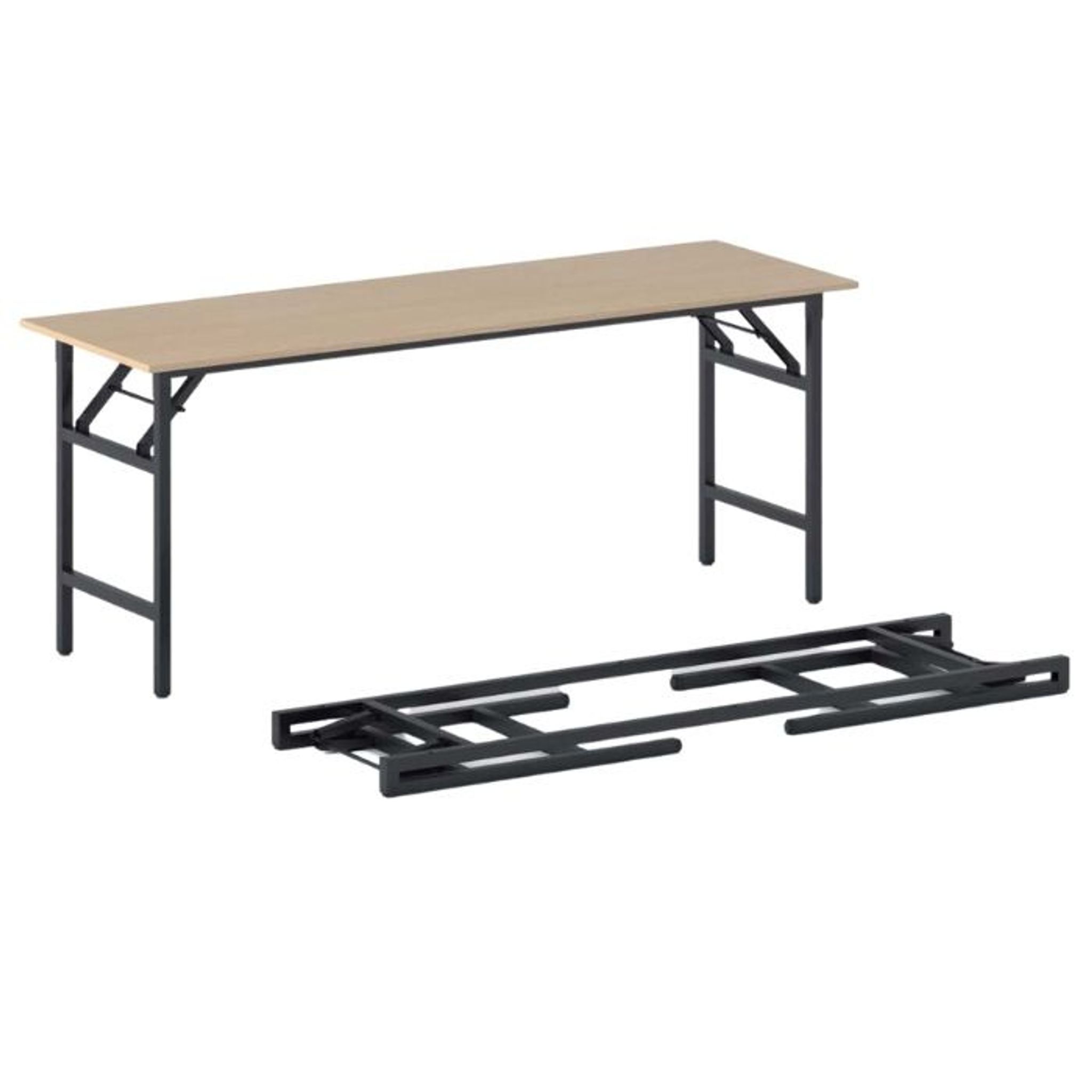 Konferenční stůl FAST READY, 170x50 cm, černá podnož, buk