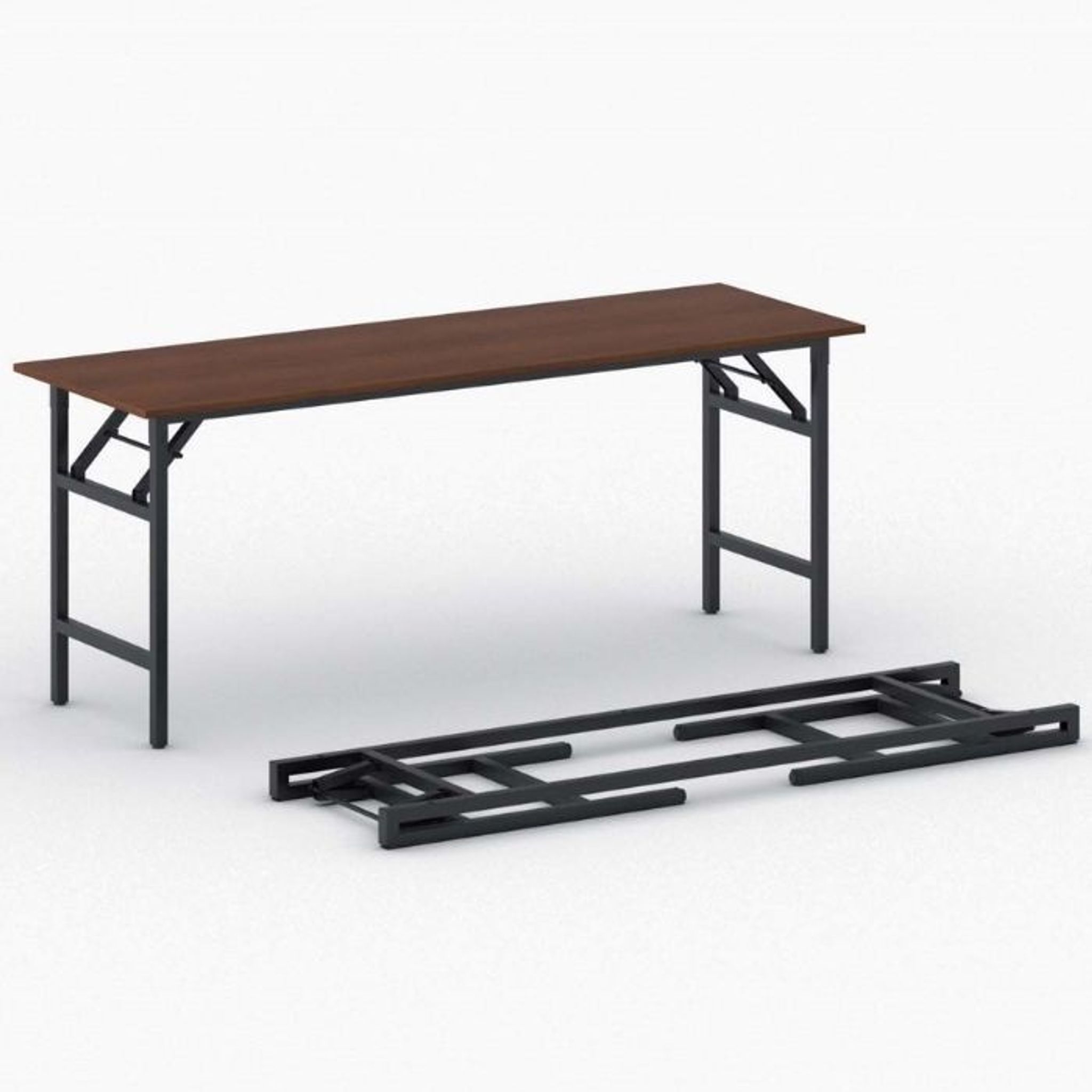 Konferenční stůl FAST READY, 170x50 cm, černá podnož, třešeň