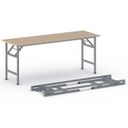 Konferenční stůl FAST READY, 170x50 cm, šedostříbrná podnož, buk