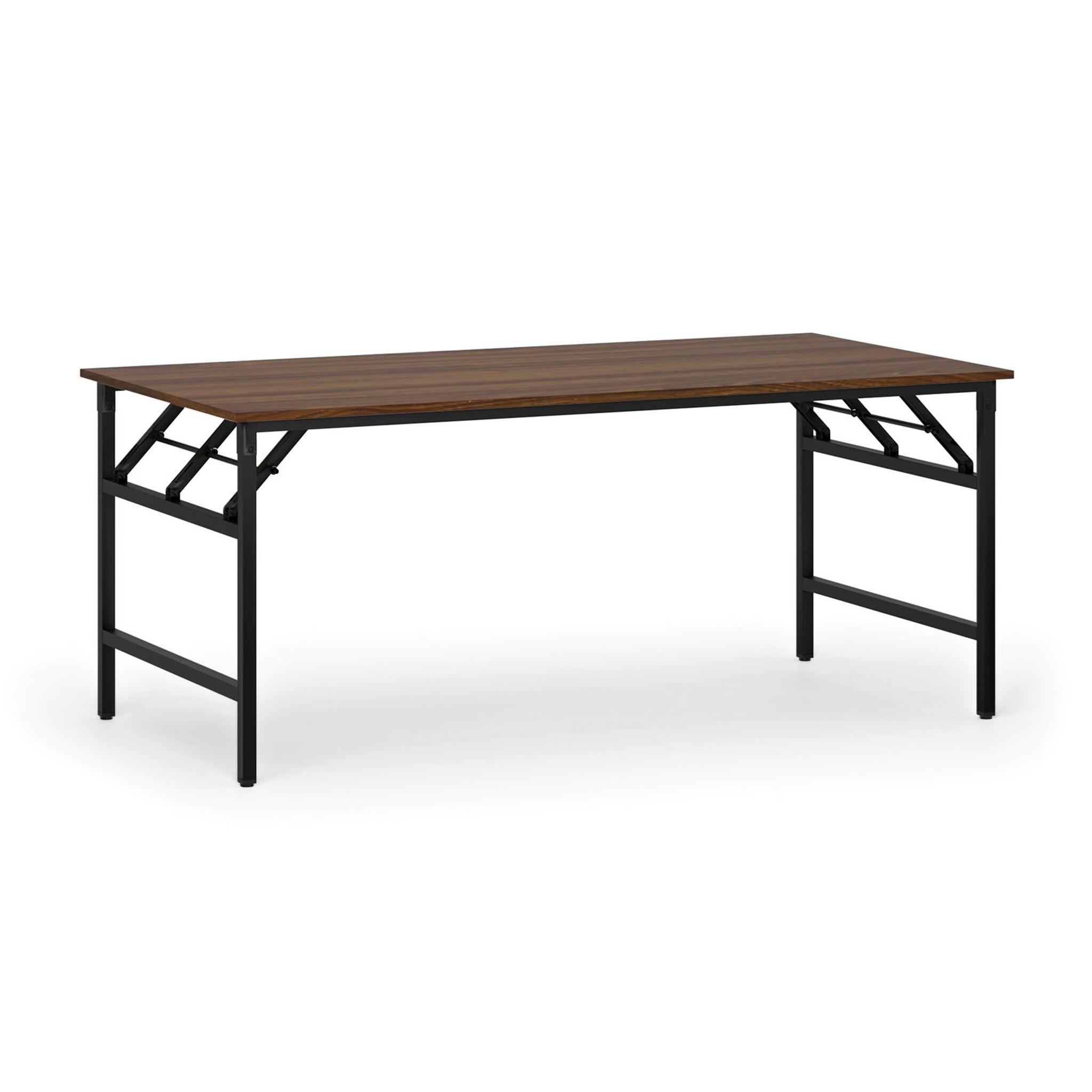 Konferenční stůl FAST READY, 180x90 cm, černá podnož, ořech