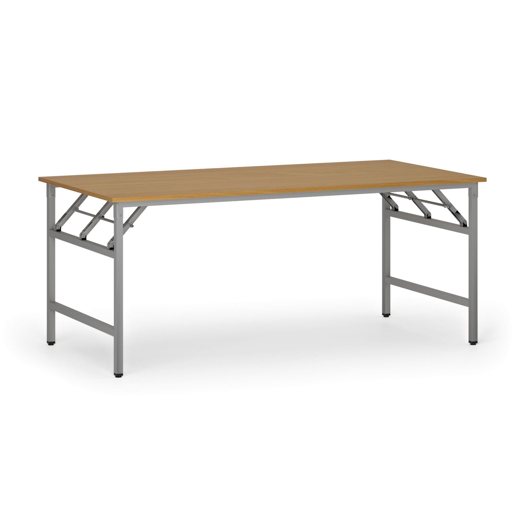 Konferenční stůl FAST READY, 180x90 cm, šedostříbrná podnož, buk