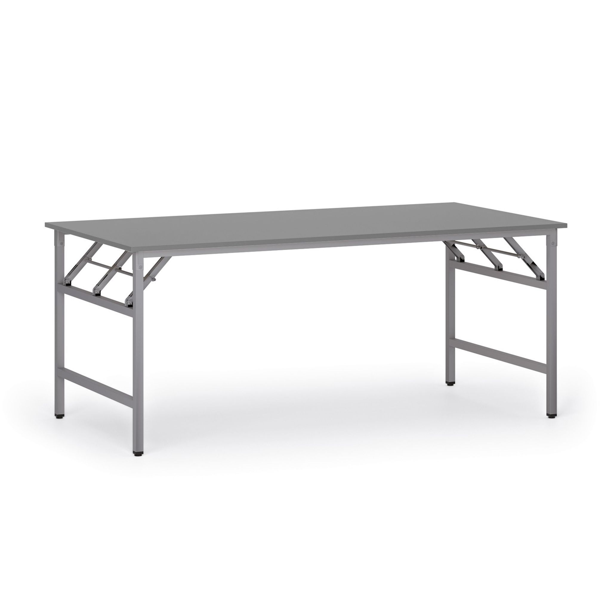 Konferenční stůl FAST READY, 180x90 cm, šedostříbrná podnož, grafit