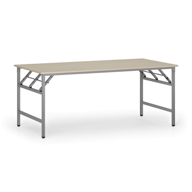 Konferenční stůl FAST READY se stříbrnošedou podnoží, 1800 x 900 x 750 mm, bříza