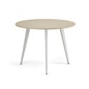 Konferenční stůl PRIMO VIBE, průměr 100 cm, bílá podnož, bříza