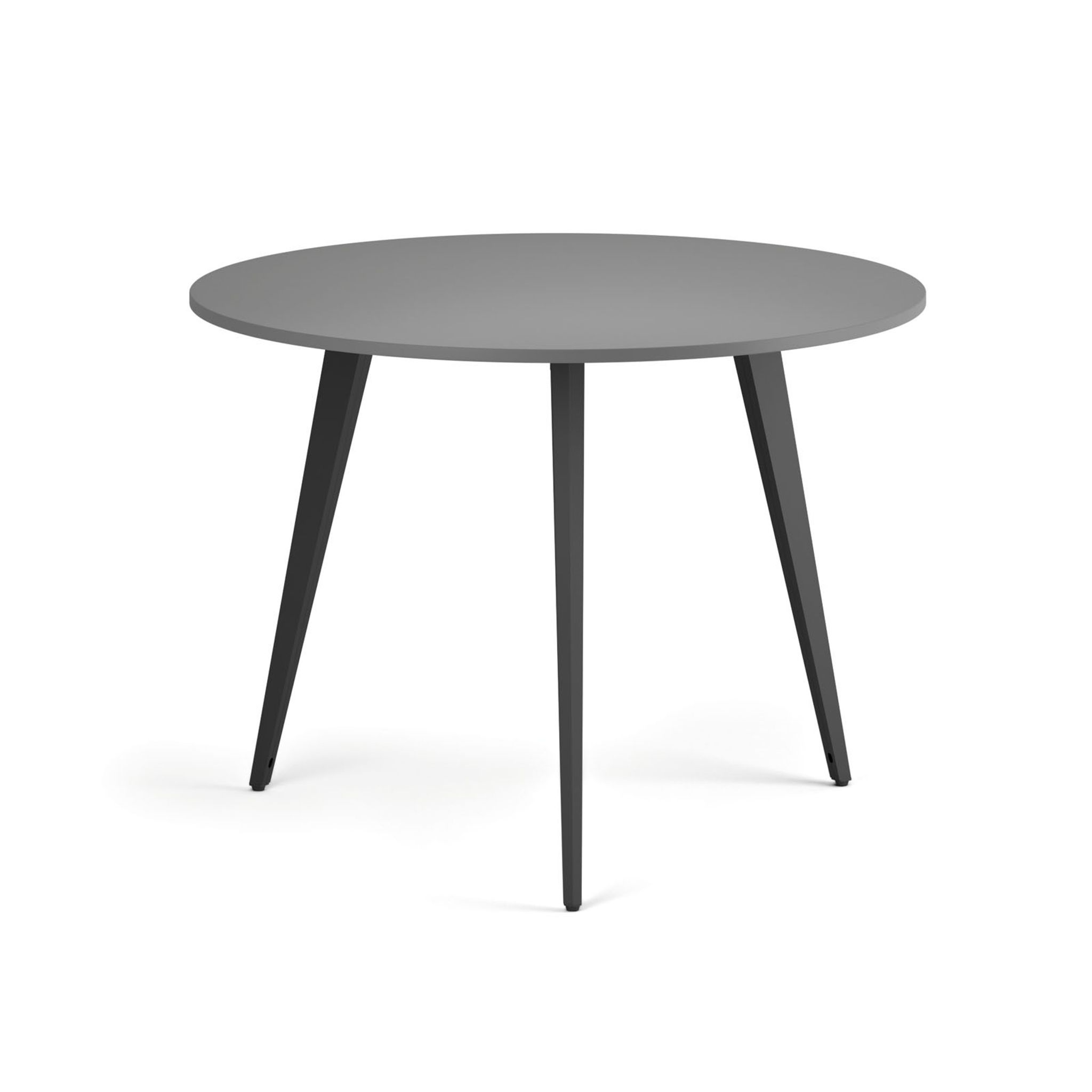 Konferenční stůl PRIMO VIBE, průměr 100 cm, černá podnož, grafit