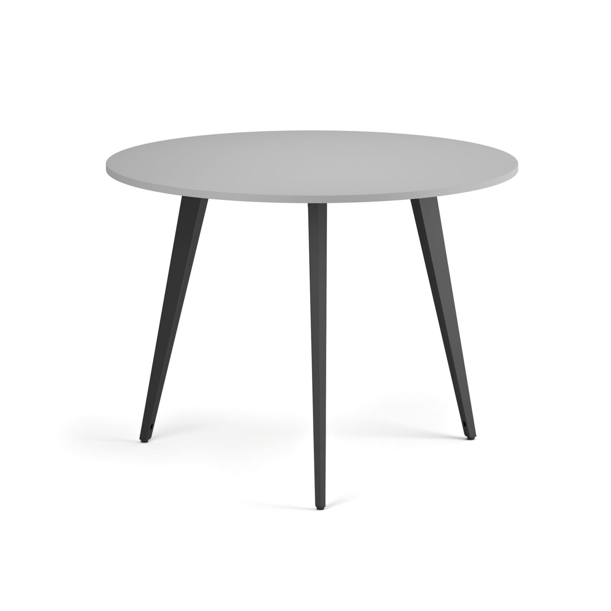 Konferenční stůl PRIMO VIBE, průměr 100 cm, černá podnož, šedá