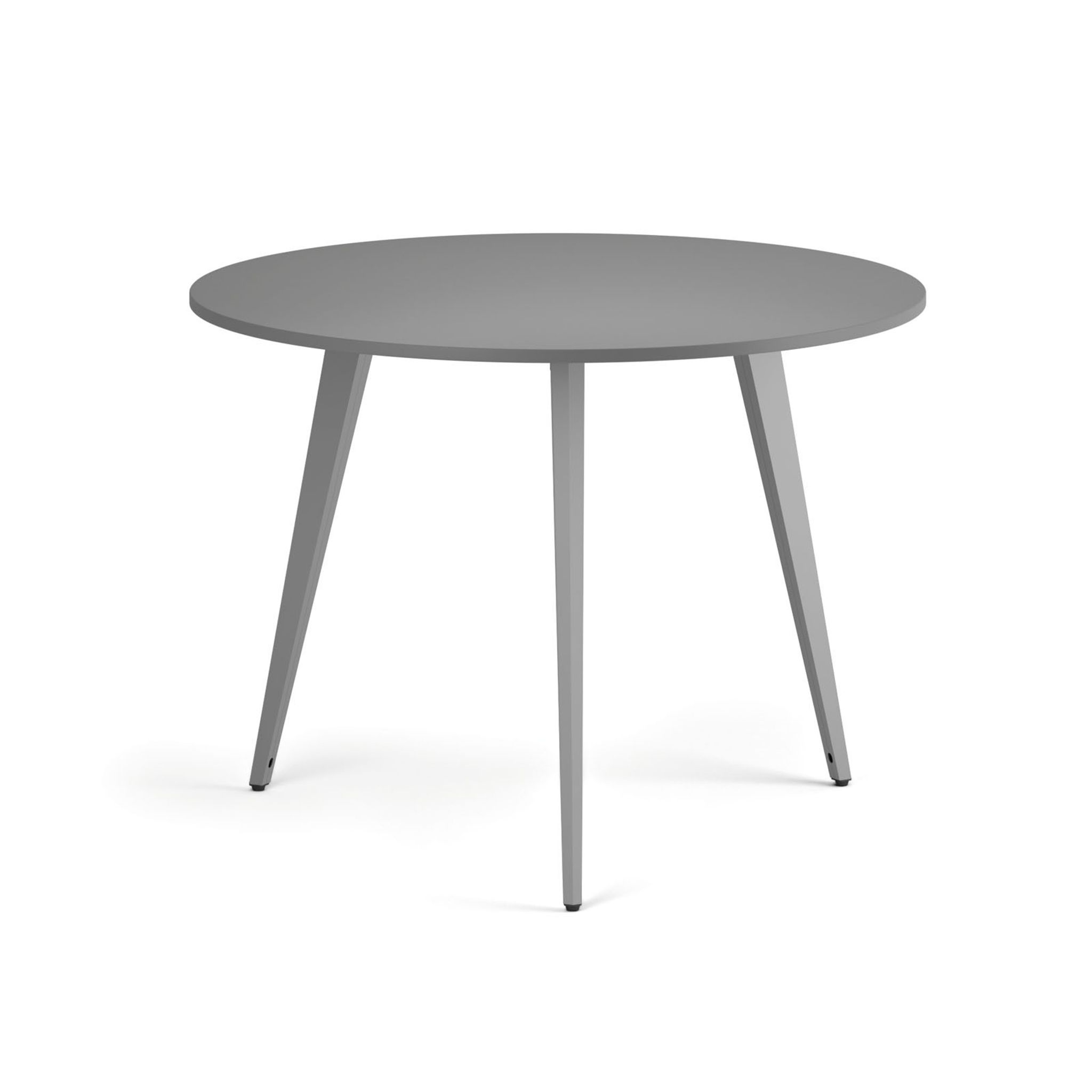 Konferenční stůl PRIMO VIBE, průměr 100 cm, šedostříbrná podnož, grafit