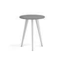 Konferenční stůl PRIMO VIBE, průměr 60 cm, bílá podnož, grafit