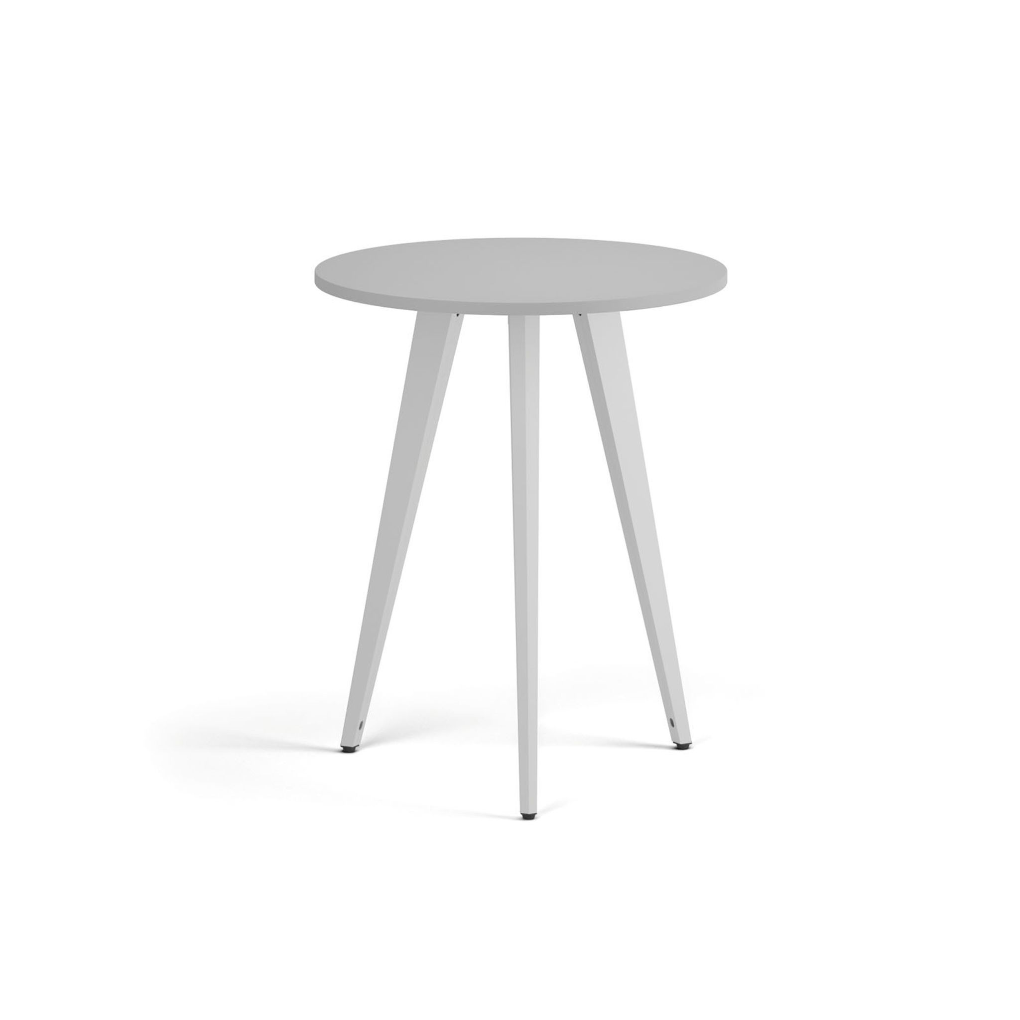 Konferenční stůl PRIMO VIBE, průměr 60 cm, bílá podnož, šedá