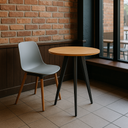 Konferenční stůl PRIMO VIBE, průměr 60 cm, černá podnož, šedá