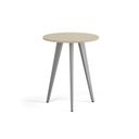 Konferenční stůl PRIMO VIBE, průměr 60 cm, šedostříbrná podnož, bříza