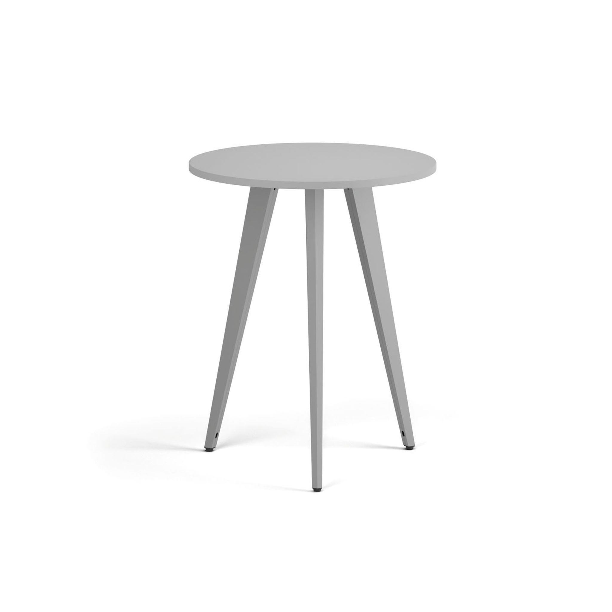Konferenční stůl PRIMO VIBE, průměr 60 cm, šedostříbrná podnož, šedá