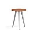 Konferenční stůl PRIMO VIBE, průměr 60 cm, šedostříbrná podnož, třešeň