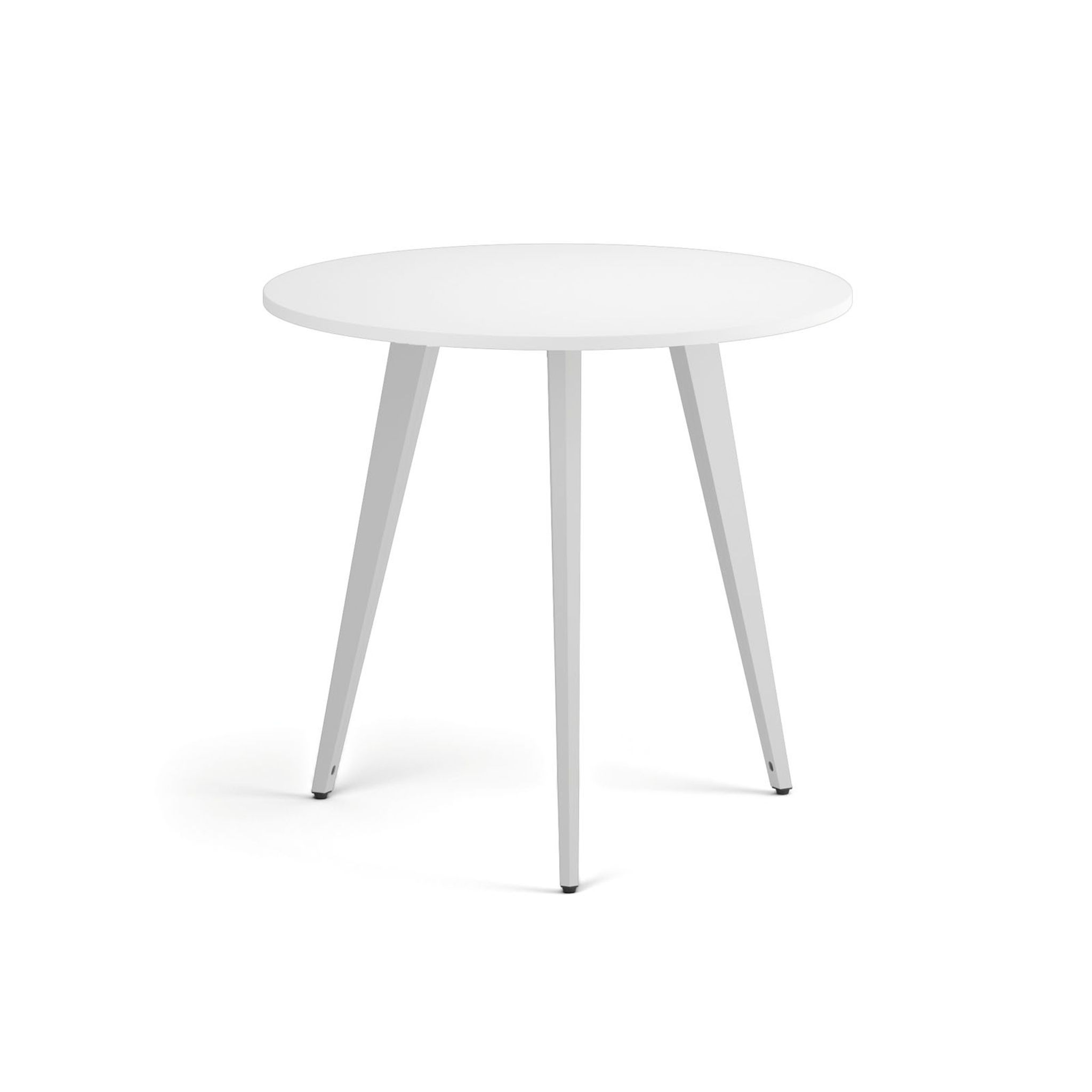 Konferenční stůl PRIMO VIBE, průměr 80 cm, bílá podnož, bílá