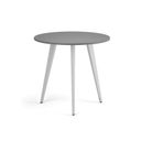 Konferenční stůl PRIMO VIBE, průměr 80 cm, bílá podnož, grafit