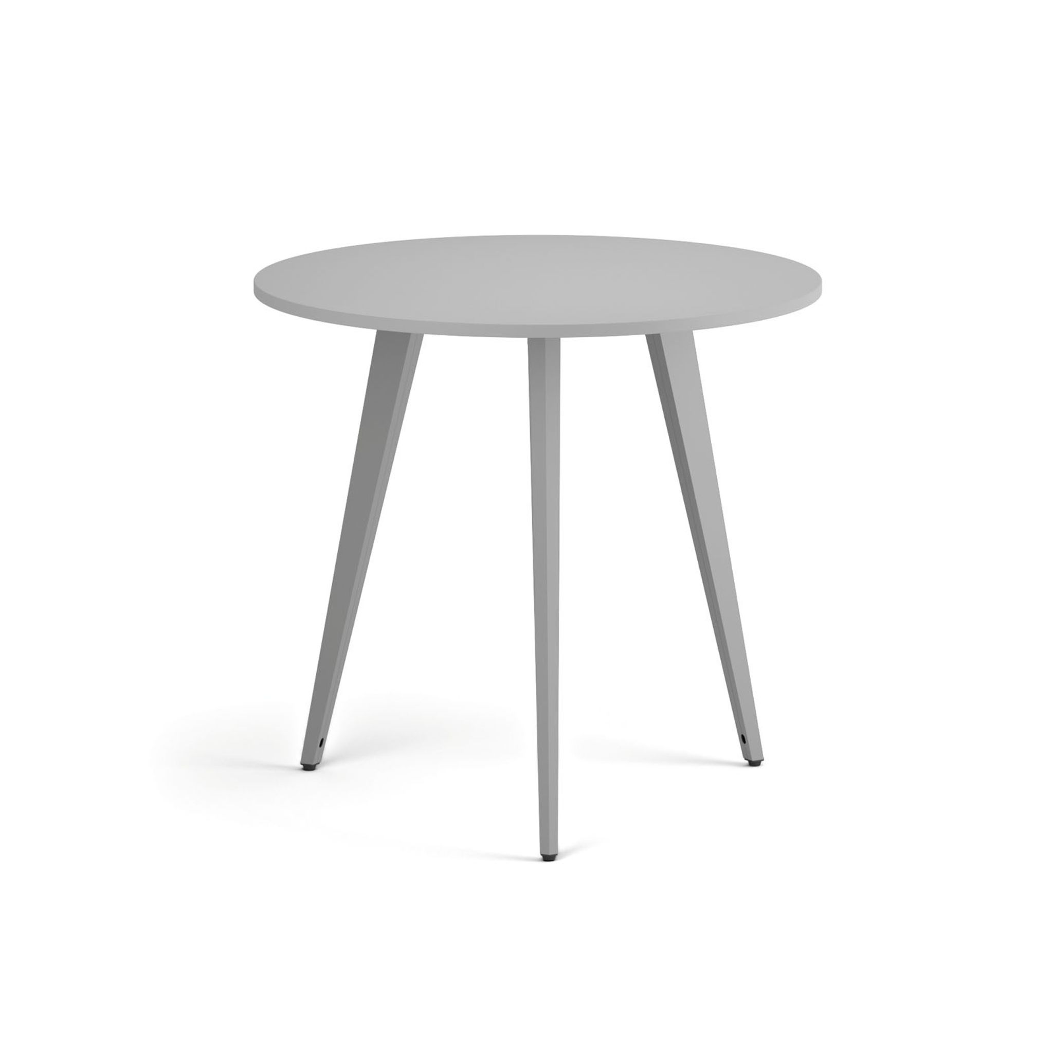 Konferenční stůl PRIMO VIBE, průměr 80 cm, šedostříbrná podnož, šedá