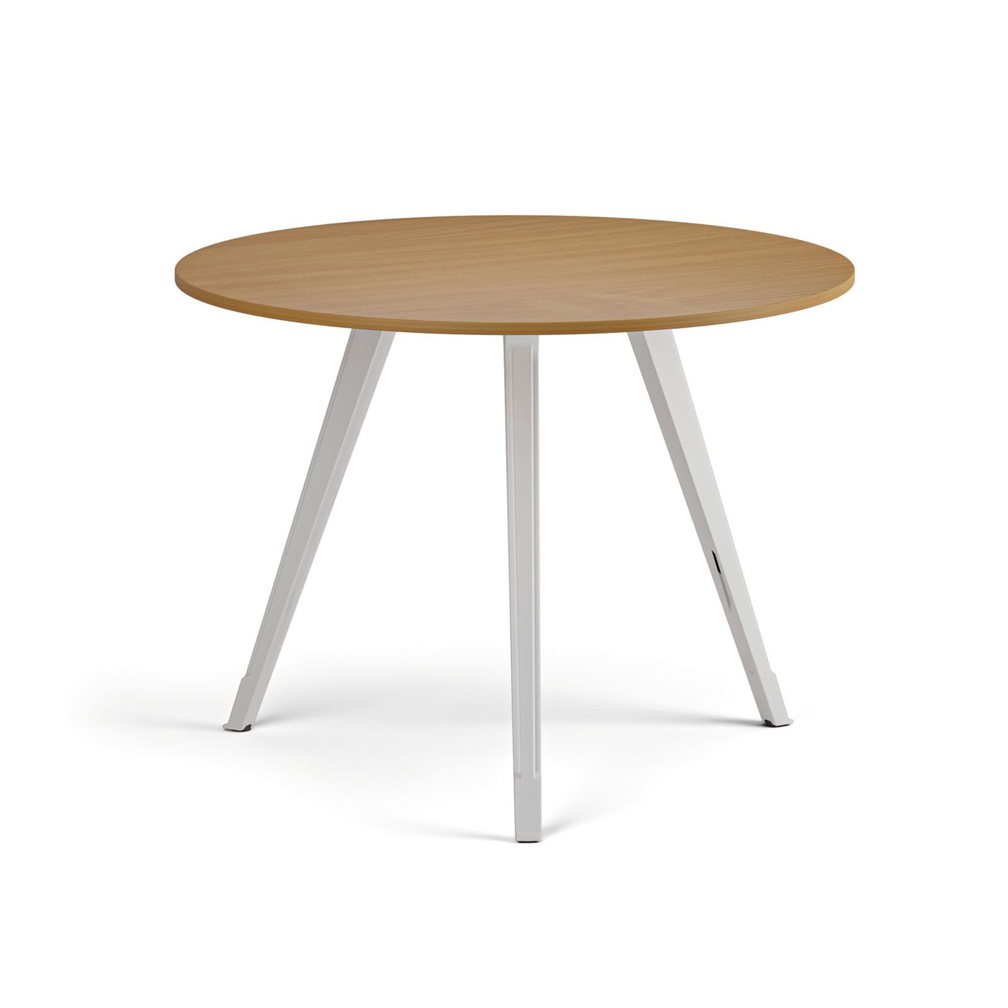 Konferenční stůl PRIMO ZEN, průměr 100 cm, bílá podnož