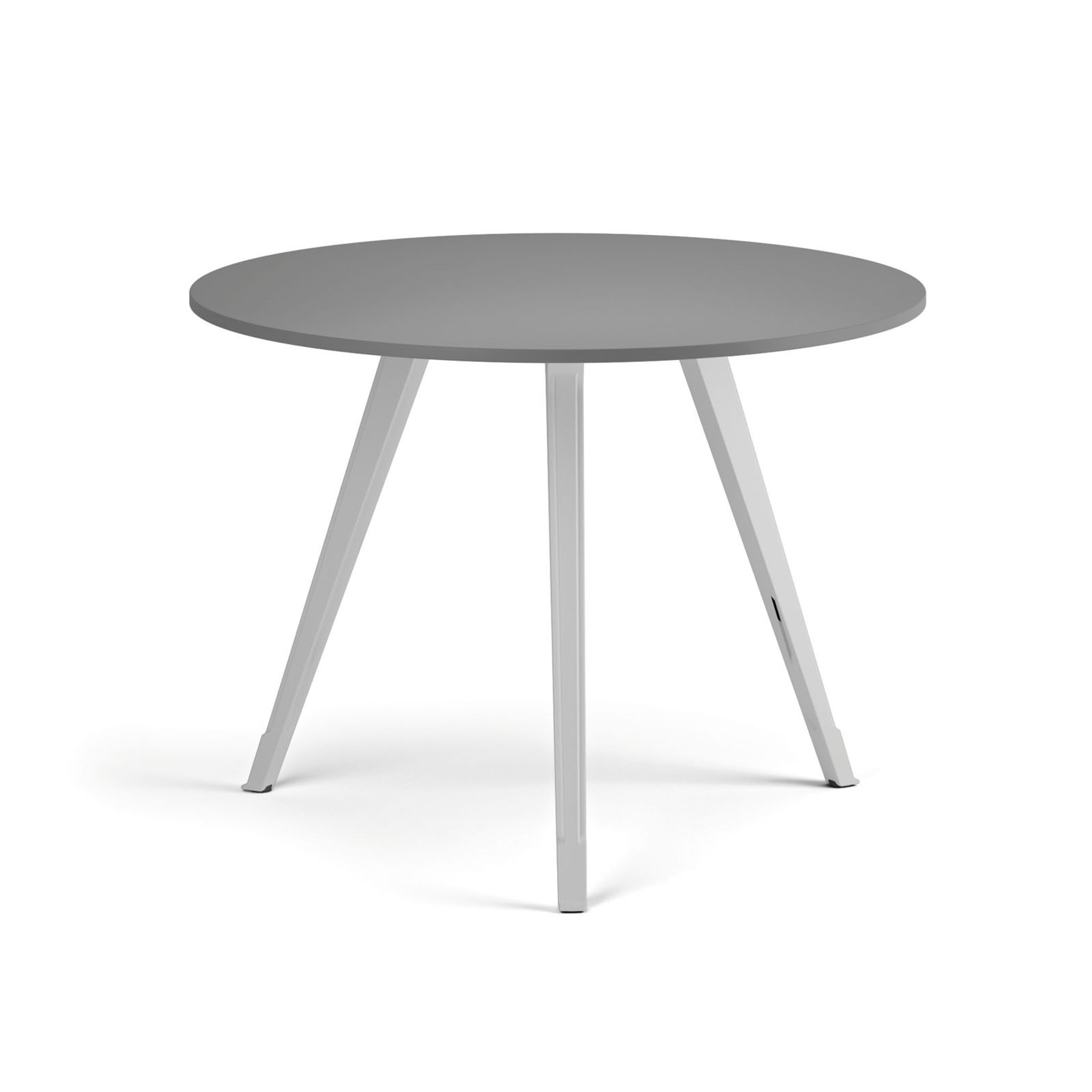 Konferenční stůl PRIMO ZEN, průměr 100 cm, bílá podnož, grafit