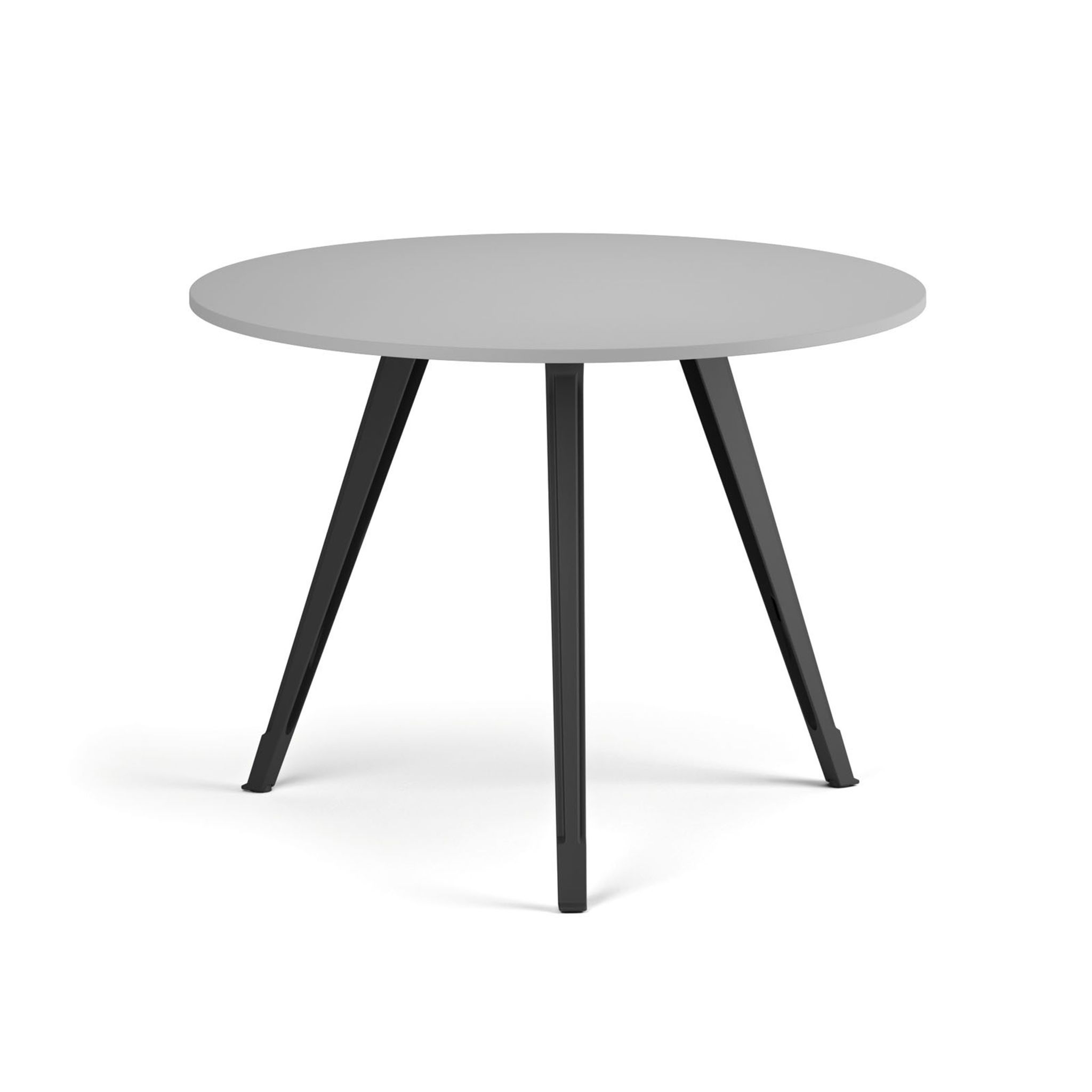 Konferenční stůl PRIMO ZEN, průměr 100 cm, černá podnož, šedá