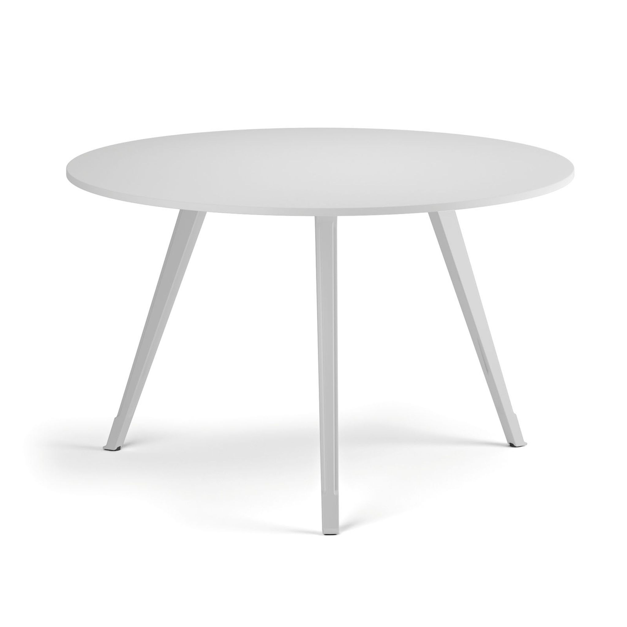 Konferenční stůl PRIMO ZEN, průměr 120 cm, bílá podnož, bílá