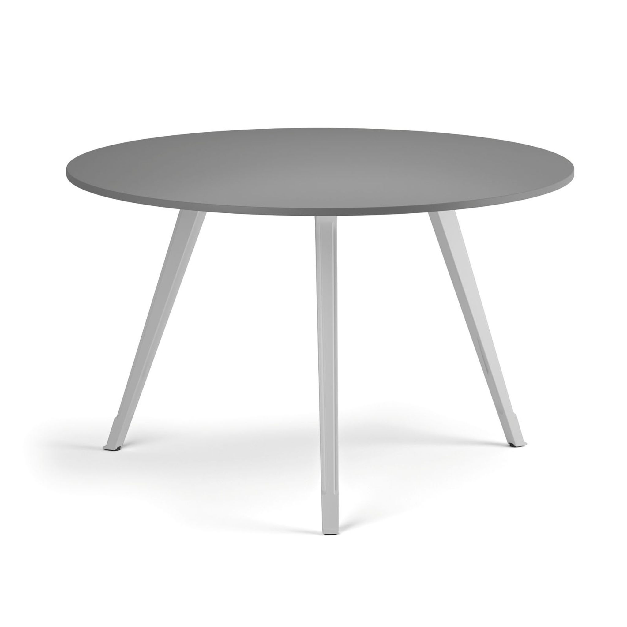 Konferenční stůl PRIMO ZEN, průměr 120 cm, bílá podnož, grafit