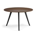 Konferenční stůl PRIMO ZEN, průměr 120 cm, černá podnož, ořech