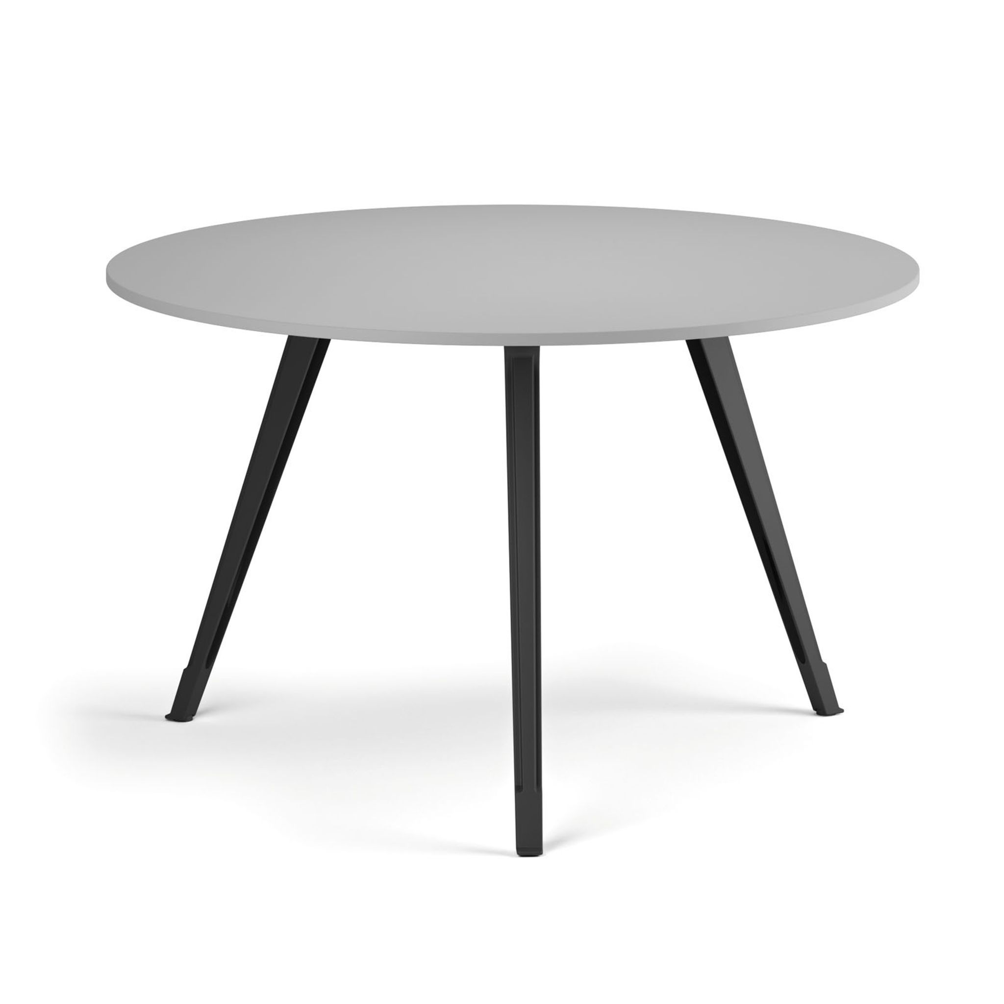 Konferenční stůl PRIMO ZEN, průměr 120 cm, černá podnož, šedá