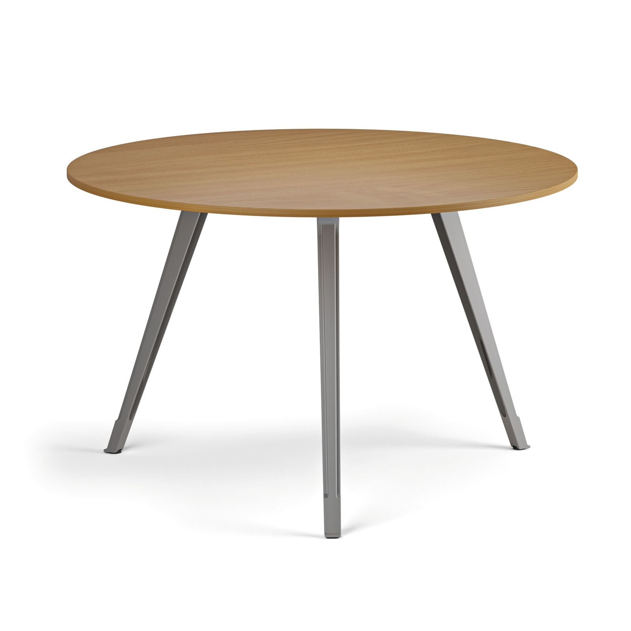 Konferenční stůl PRIMO ZEN, průměr 120 cm, šedostříbrná podnož