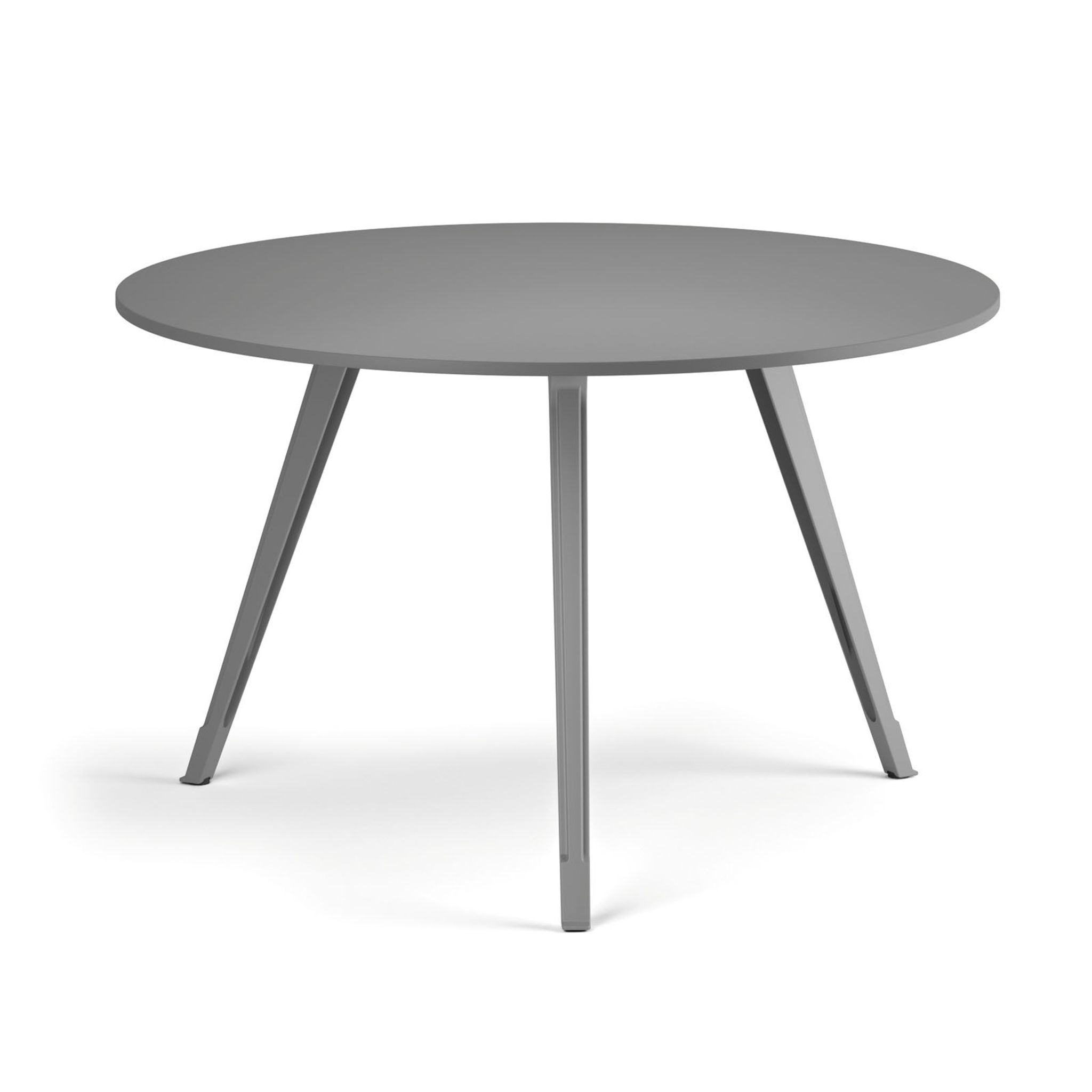 Konferenční stůl PRIMO ZEN, průměr 120 cm, šedostříbrná podnož, grafit
