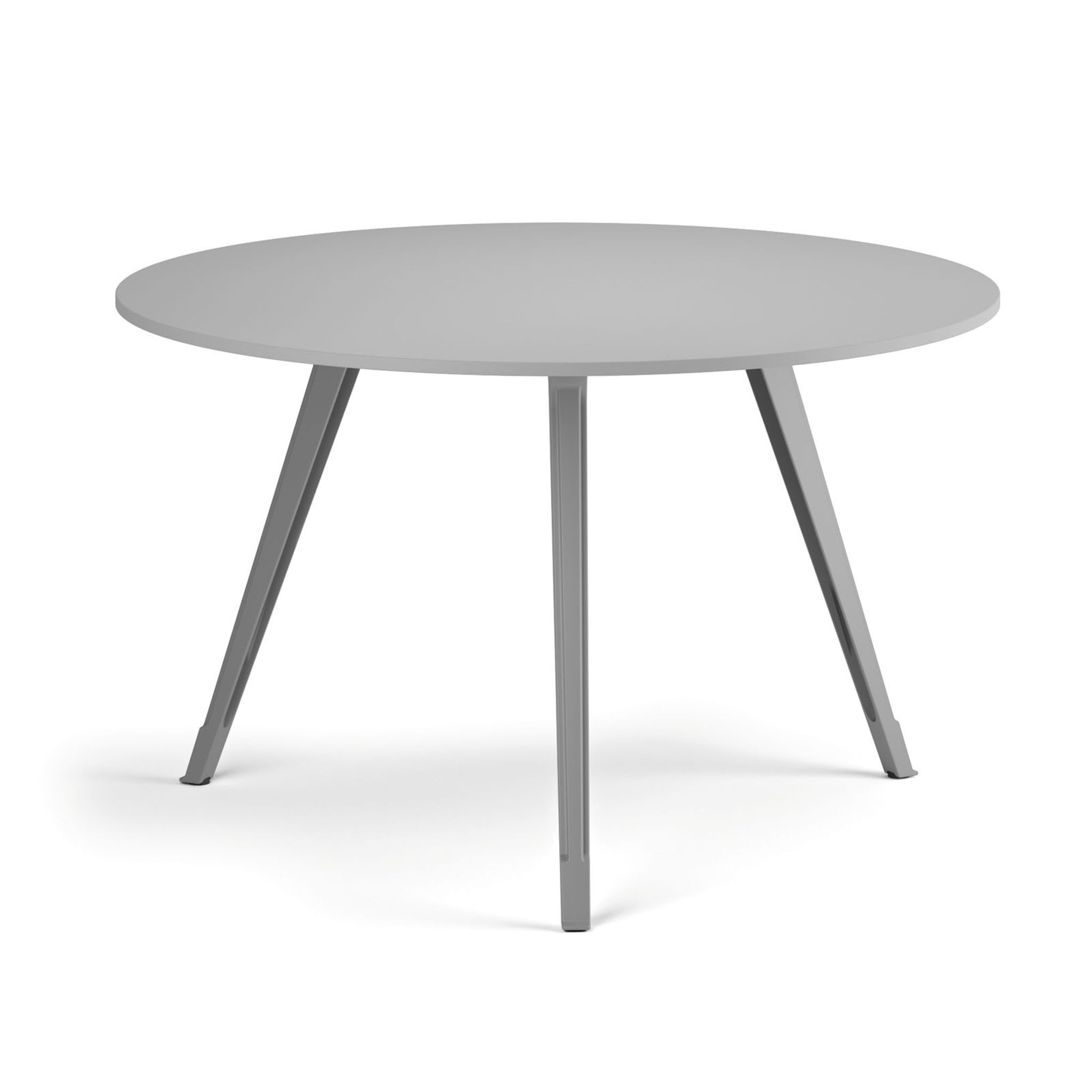 Konferenční stůl PRIMO ZEN, průměr 120 cm, šedostříbrná podnož, šedá