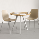 Konferenční stůl PRIMO ZEN, průměr 80 cm, bílá podnož, bílá