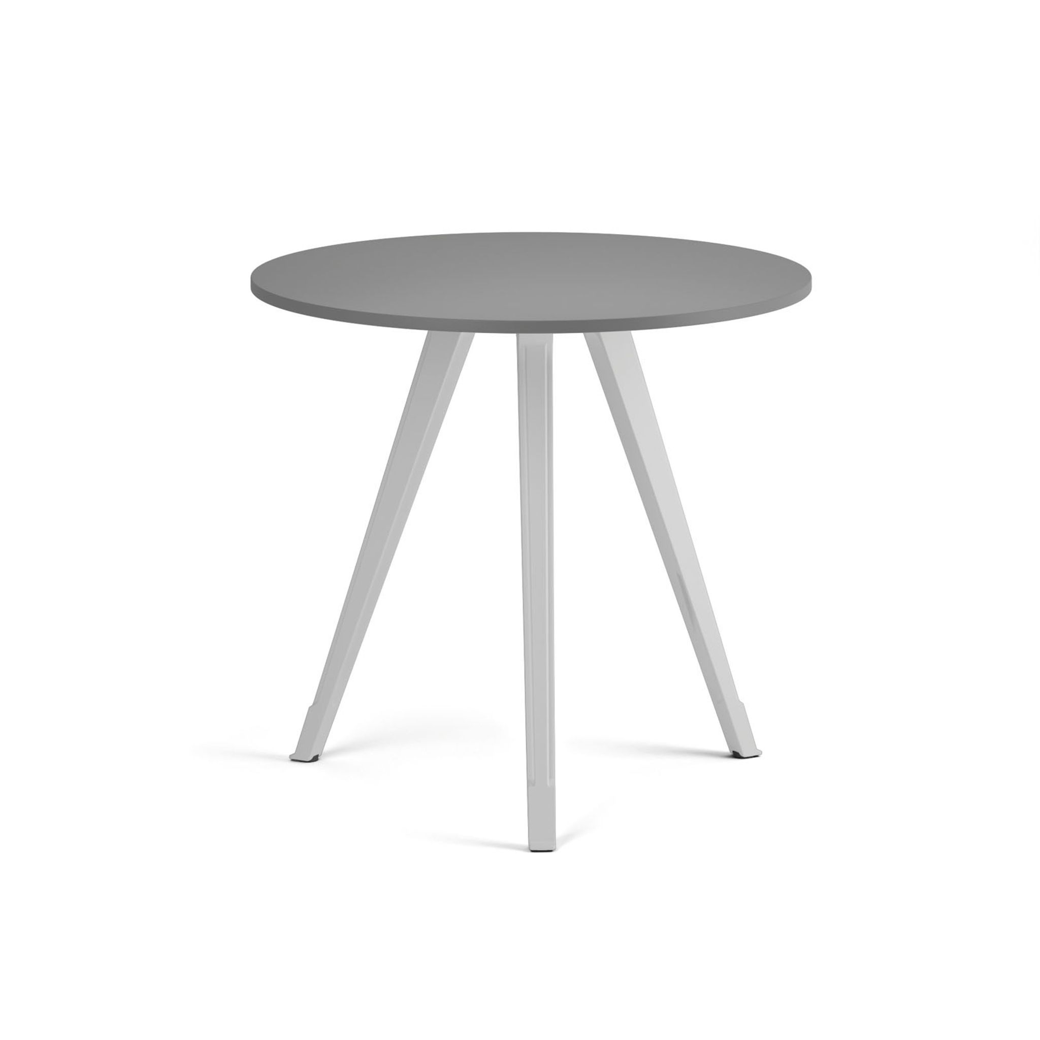 Konferenční stůl PRIMO ZEN, průměr 80 cm, bílá podnož, grafit