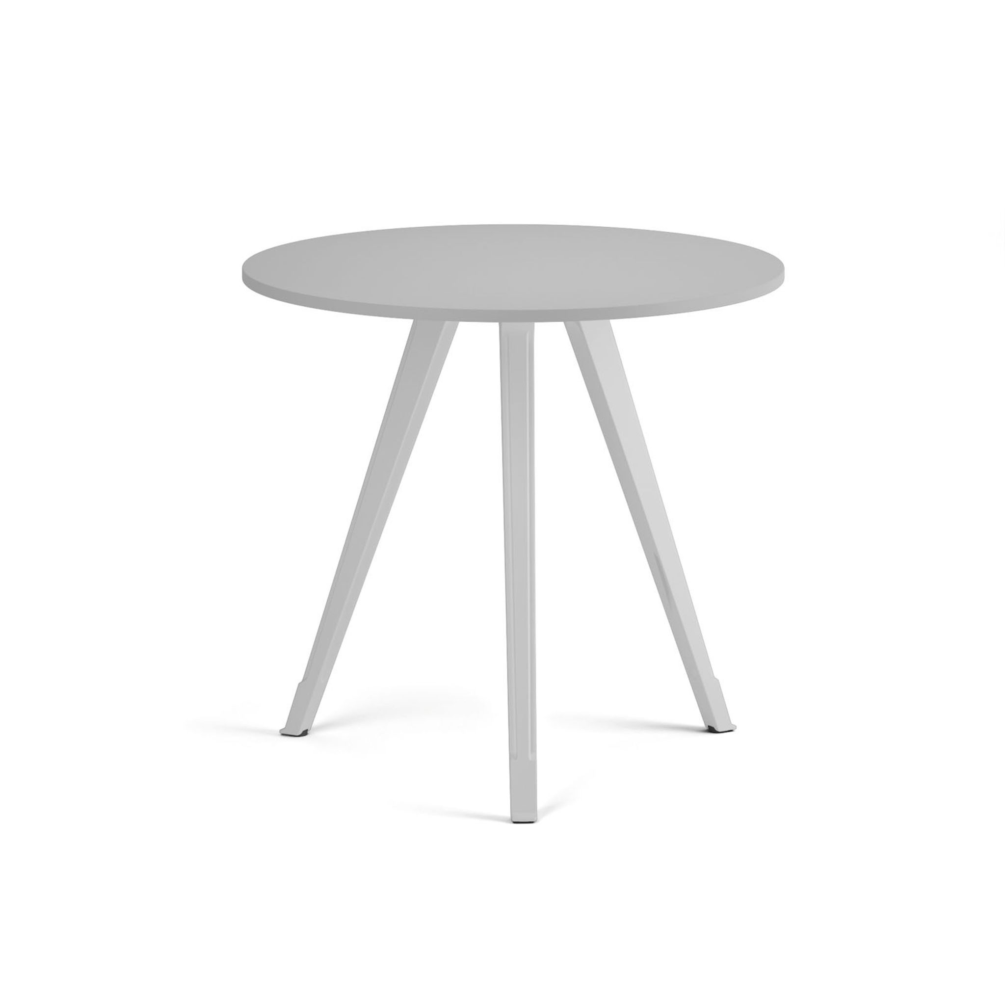 Konferenční stůl PRIMO ZEN, průměr 80 cm, bílá podnož, šedá