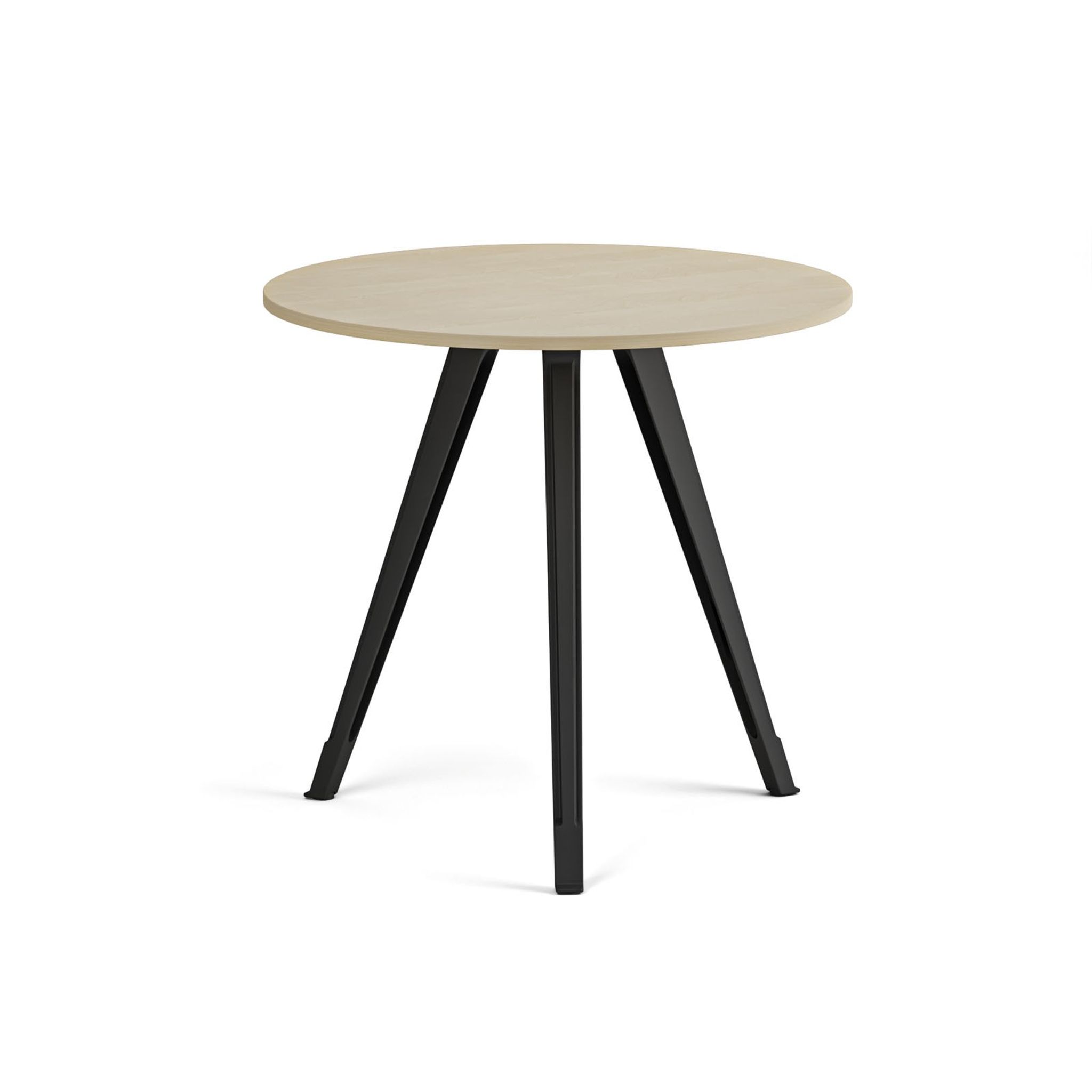 Konferenční stůl PRIMO ZEN, průměr 80 cm, černá podnož, bříza