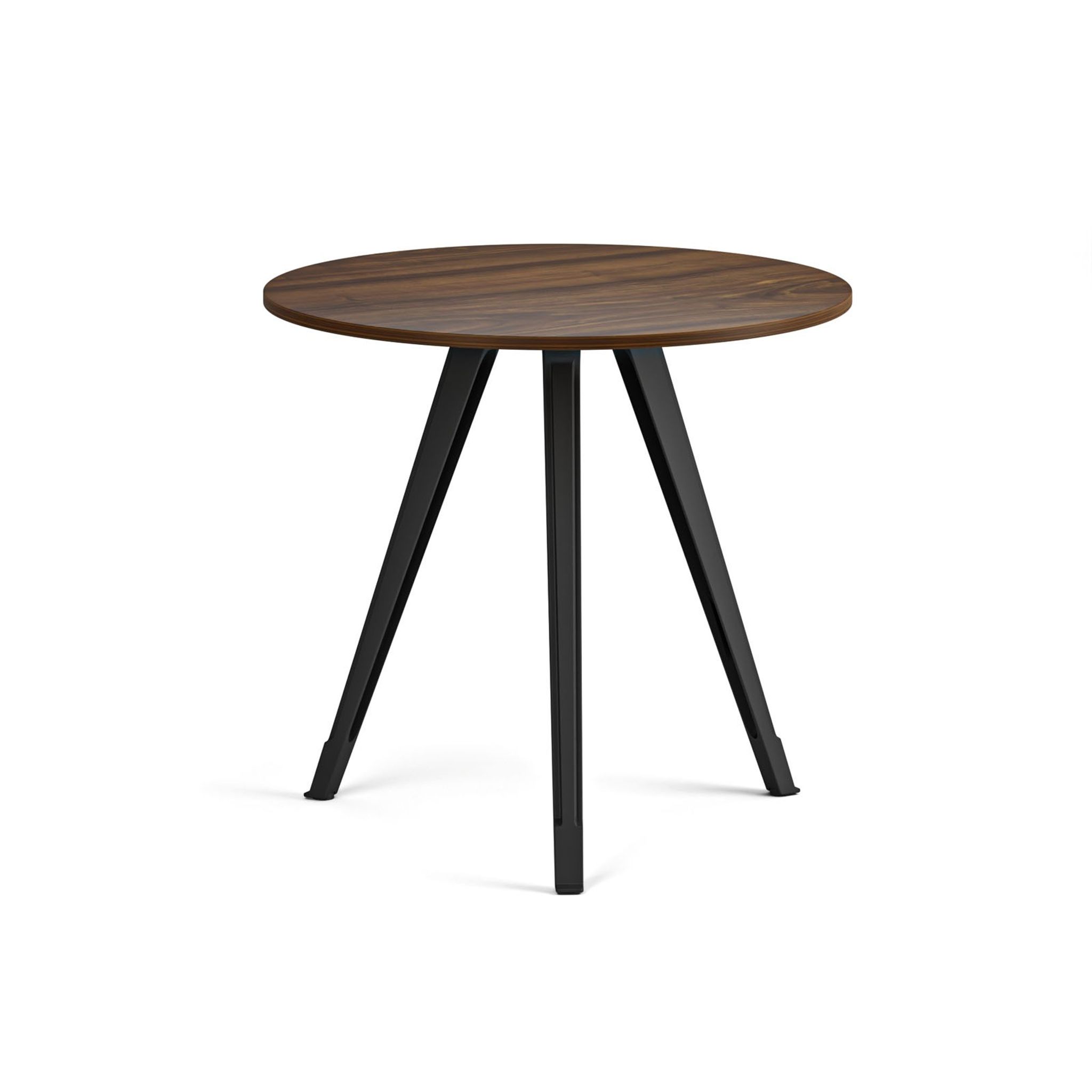 Konferenční stůl PRIMO ZEN, průměr 80 cm, černá podnož, ořech