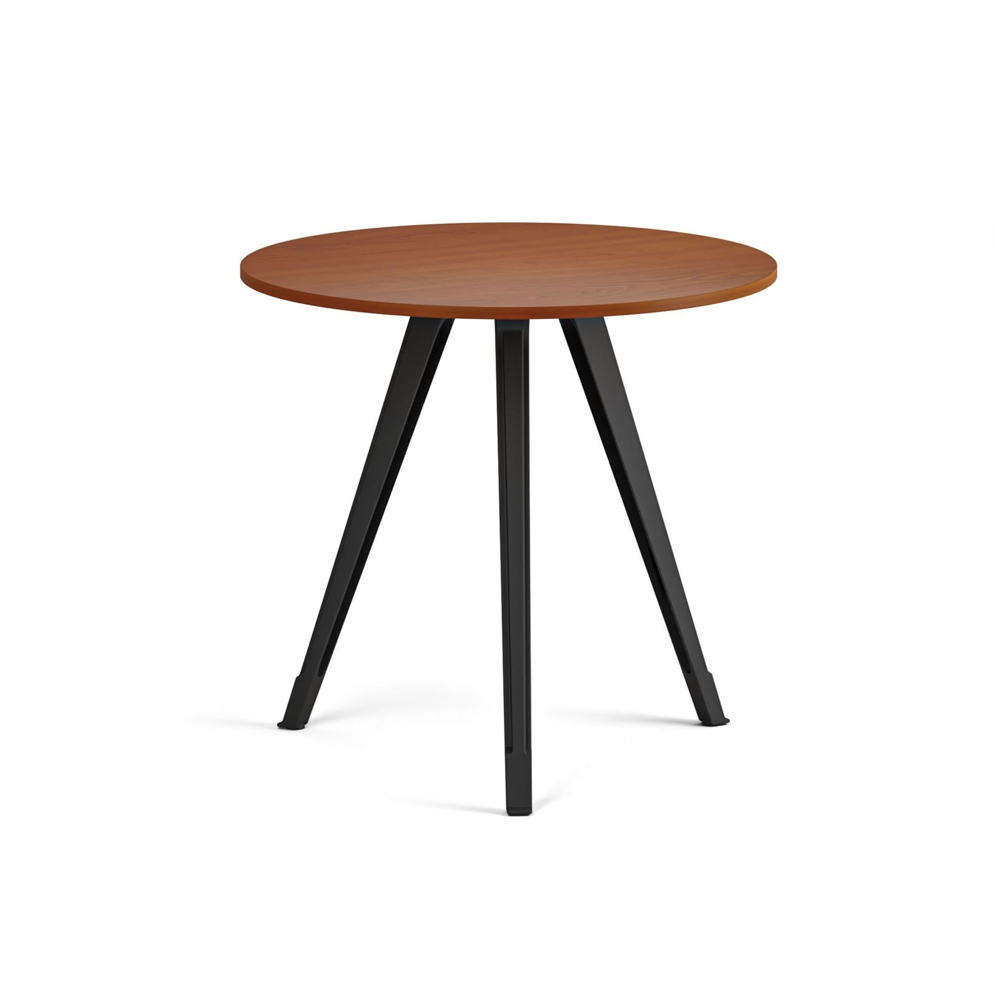 Konferenční stůl PRIMO ZEN, průměr 80 cm, černá podnož, třešeň