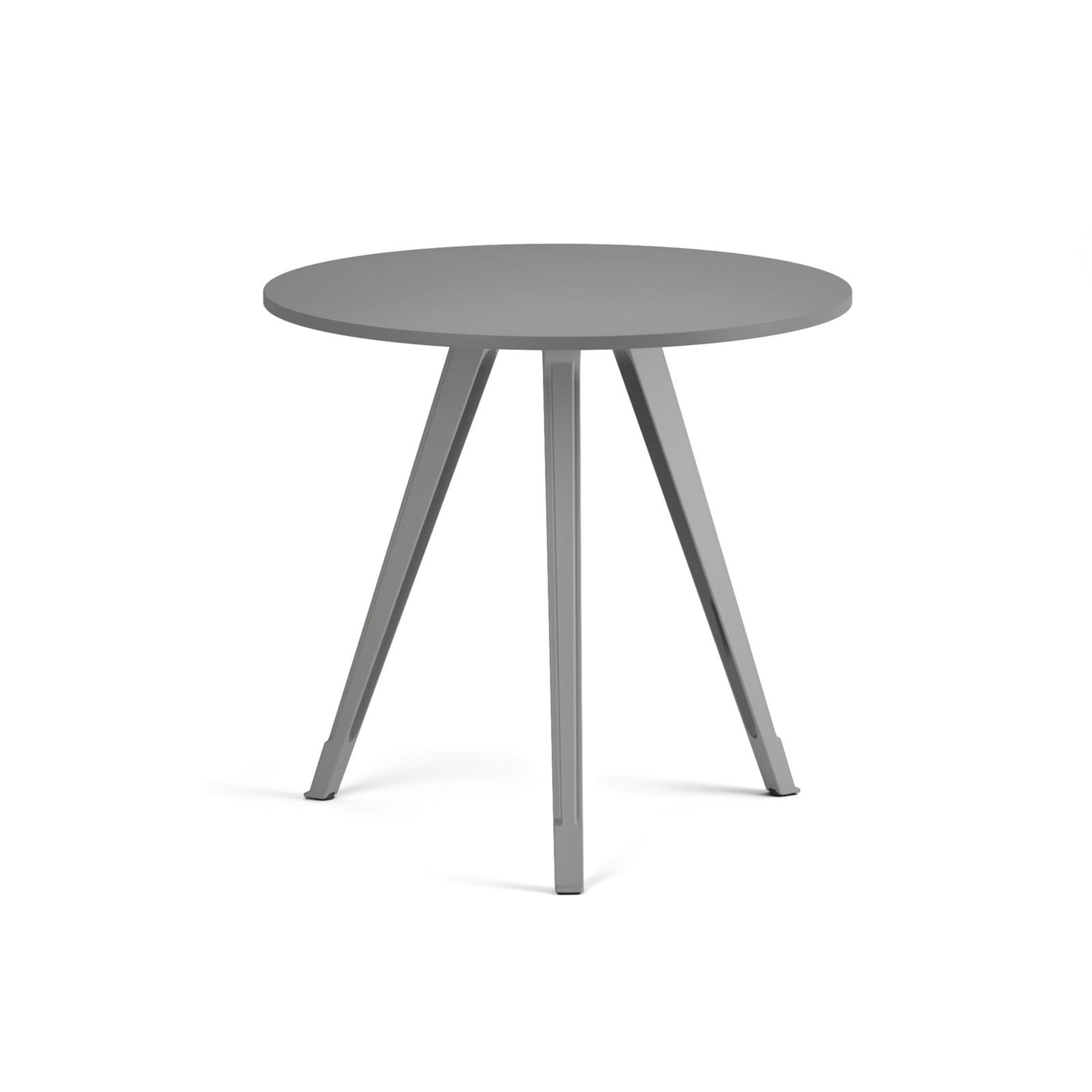 Konferenční stůl PRIMO ZEN, průměr 80 cm, šedostříbrná podnož, grafit
