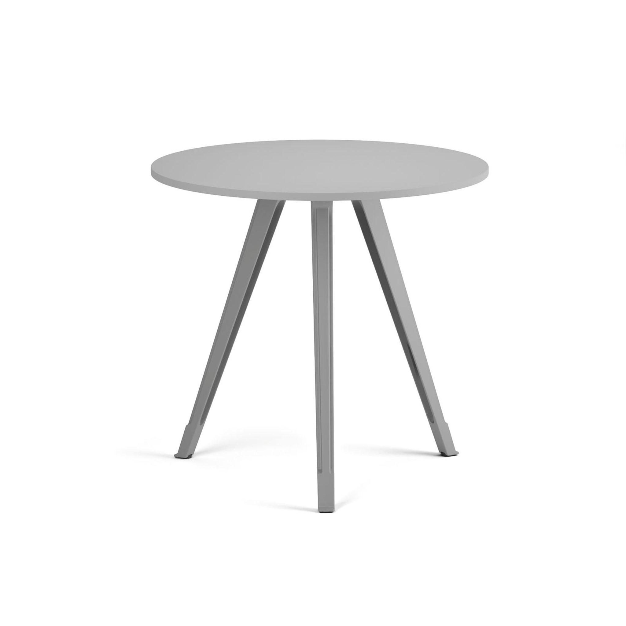 Konferenční stůl PRIMO ZEN, průměr 80 cm, šedostříbrná podnož, šedá