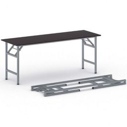 Konferenčný stôl FAST READY, 170x50 cm, sivostrieborná podnož, wenge