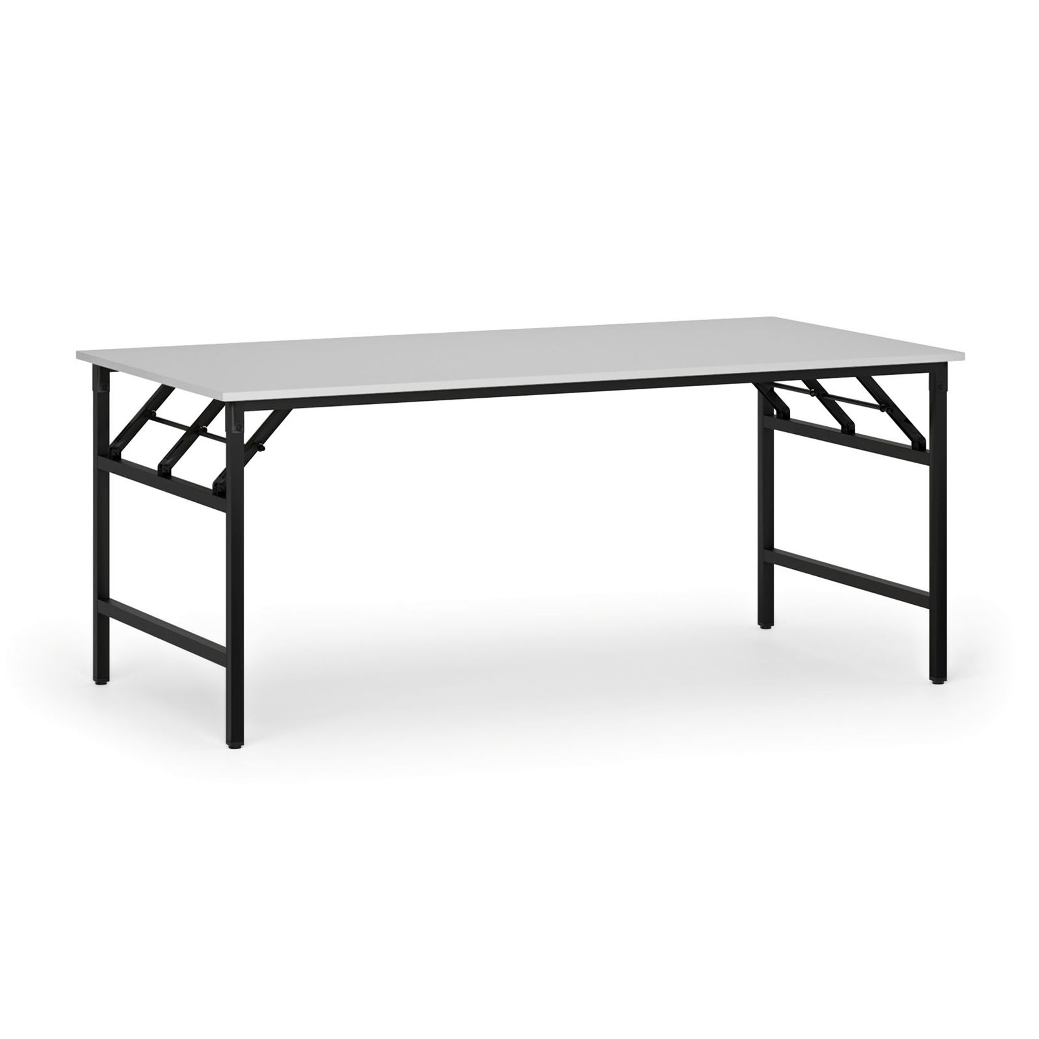 Konferenčný stôl FAST READY, 180x90 cm, čierna podnož, biela