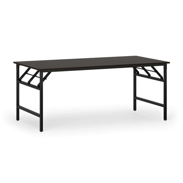Konferenčný stôl FAST READY s čiernou podnožou, 1800 x 900 x 750 mm, wenge