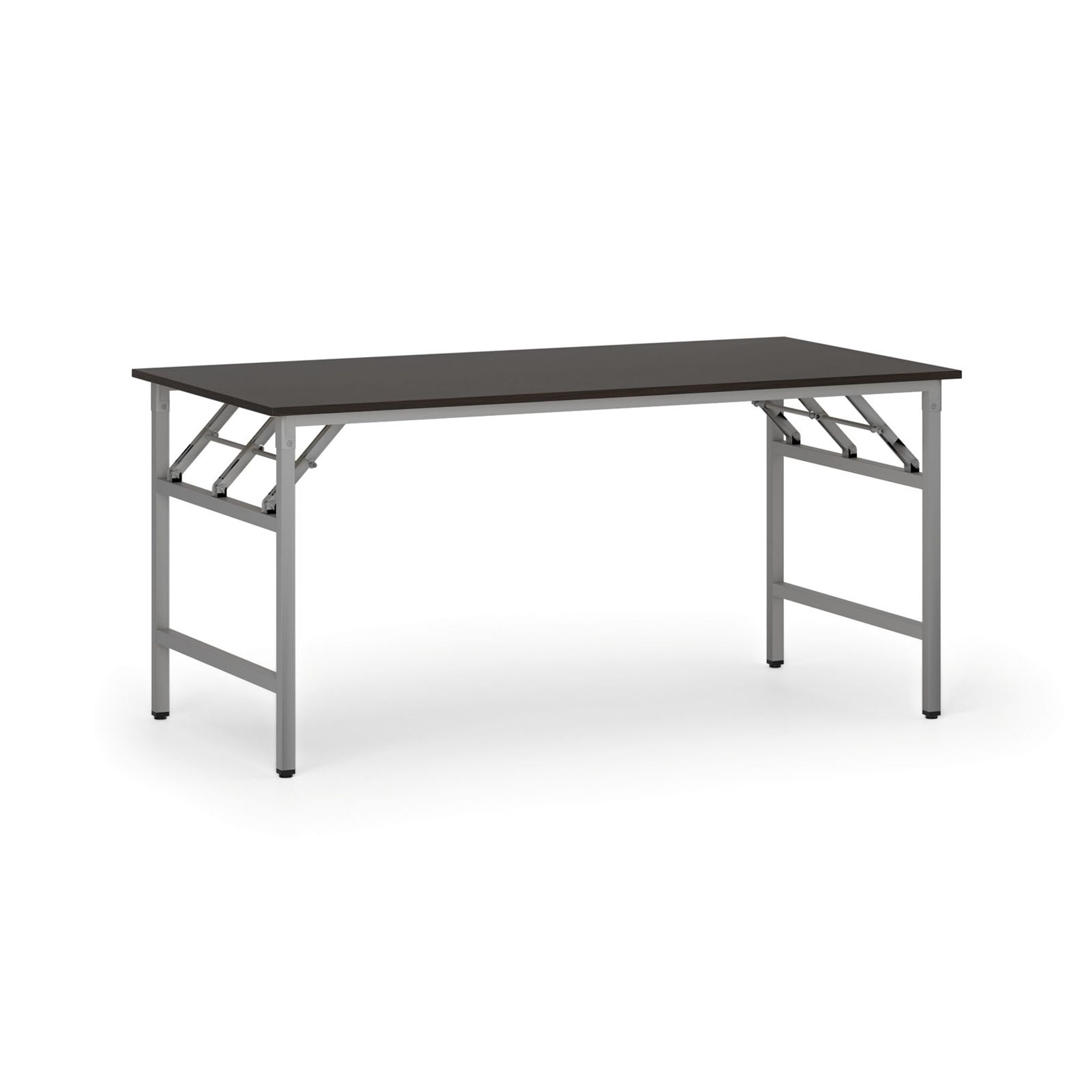 Konferenčný stôl FAST READY so striebornosivou podnožou, 1600 x 800 x 750 mm, wenge