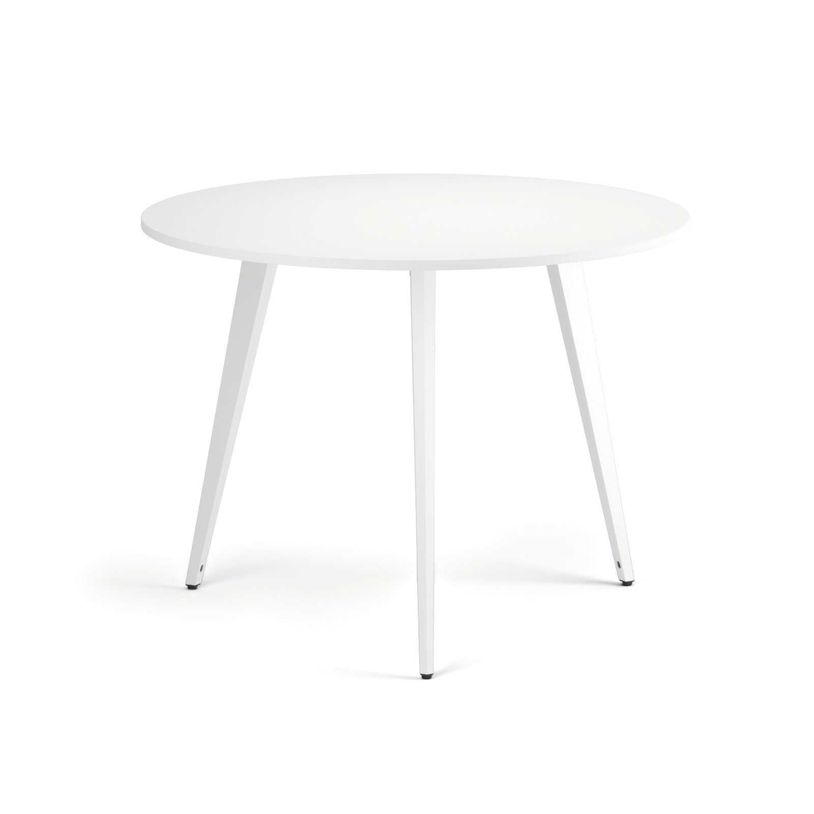 Fotografia produktu: Konferenčný stôl PRIMO VIBE, priemer 100 cm, biela podnož, biela