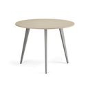 Konferenčný stôl PRIMO VIBE, priemer 100 cm, sivostrieborná podnož, breza