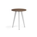 Konferenčný stôl PRIMO VIBE, priemer 60 cm, biela podnož, orech