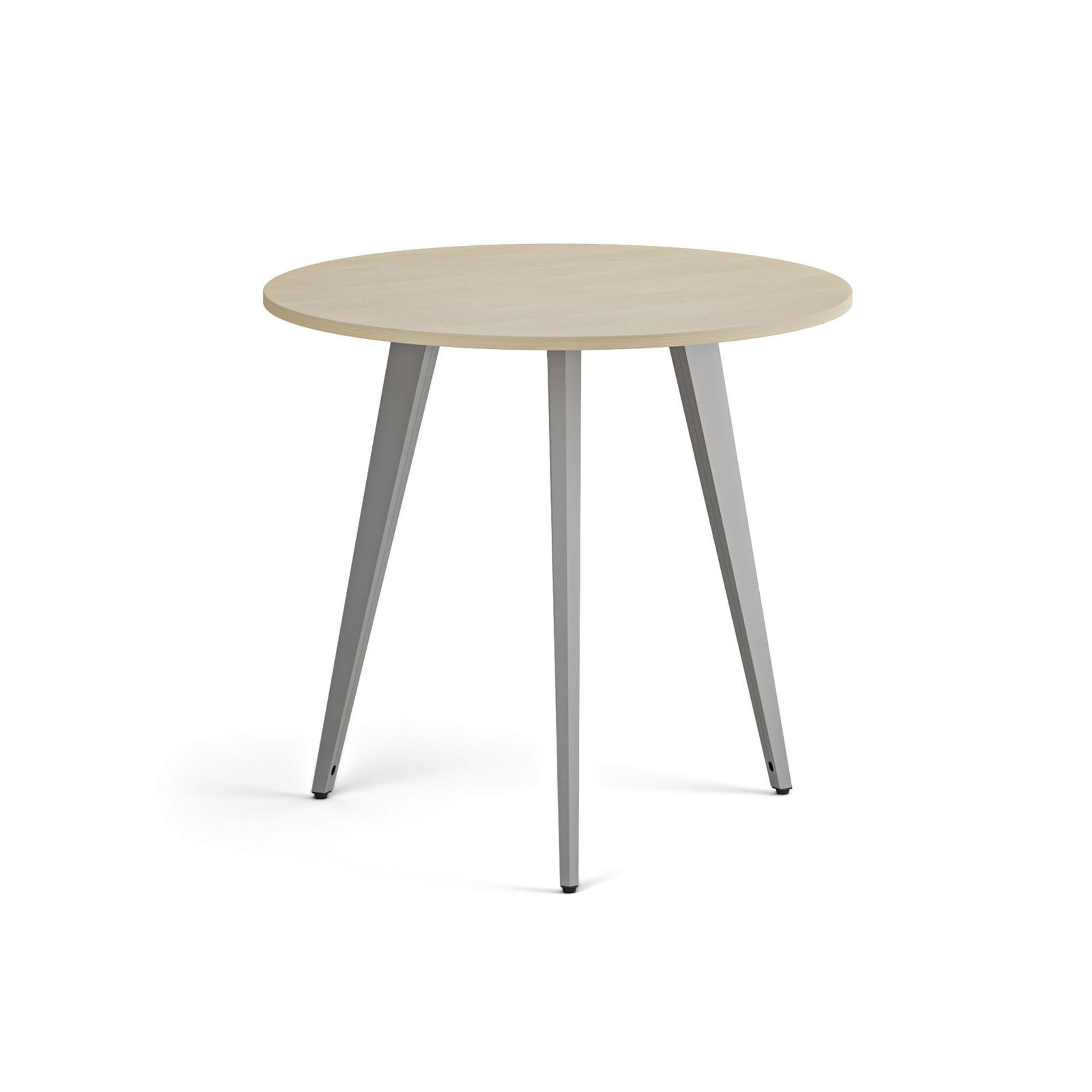Konferenčný stôl PRIMO VIBE, priemer 80 cm, sivostrieborná podnož, breza