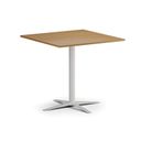 Konferenčný stolík AURA, 80x80 cm, biela podnož, buk