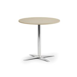 Konferenčný stolík AURA, priemer 60 cm, chróm podnož, breza