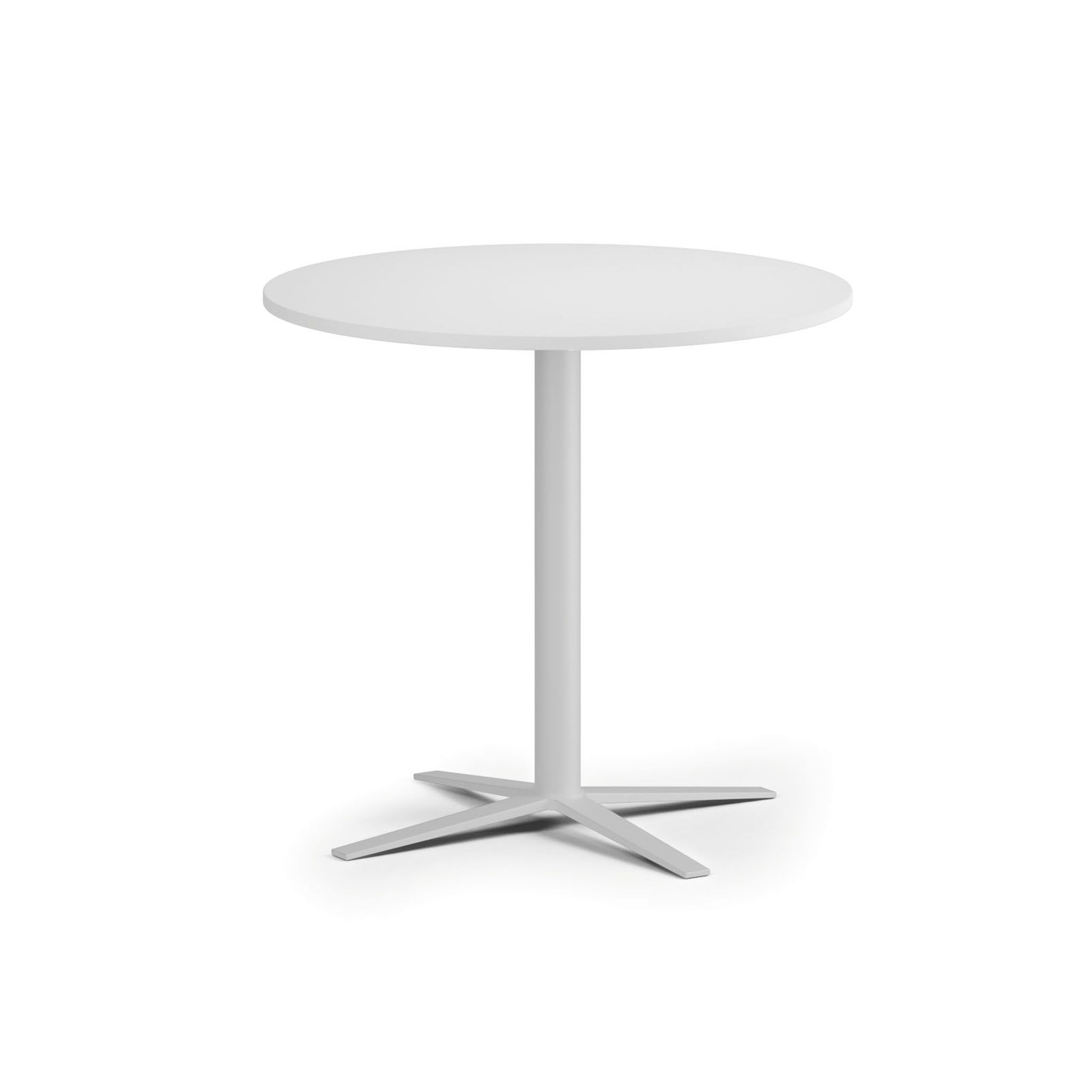 Konferenčný stolík AURA, priemer 80 cm, biela podnož, biela