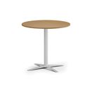 Konferenčný stolík AURA, priemer 80 cm, biela podnož, buk